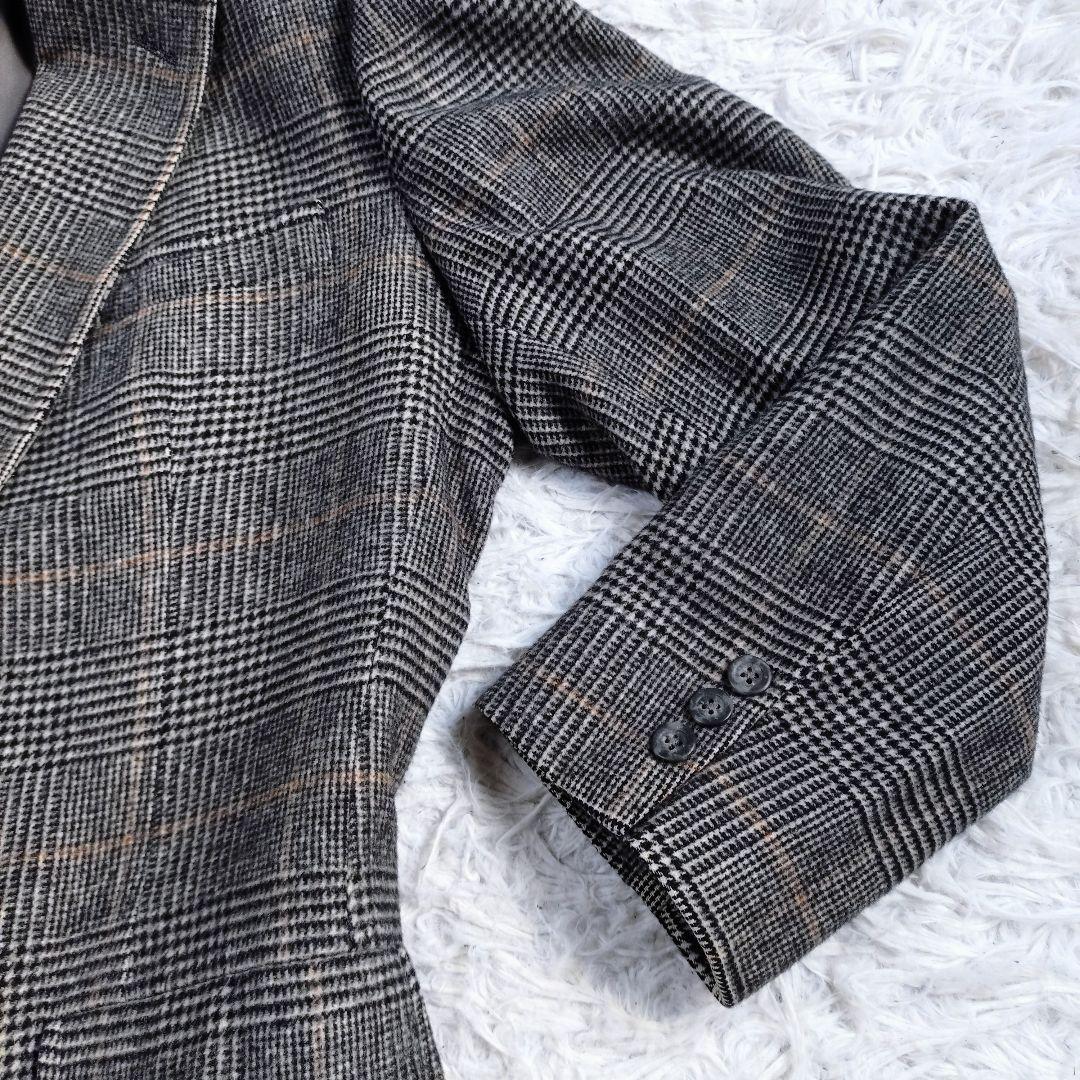 CAMEL 100%　テーラードジャケット　USA製　千鳥格子　L相当　グレー系