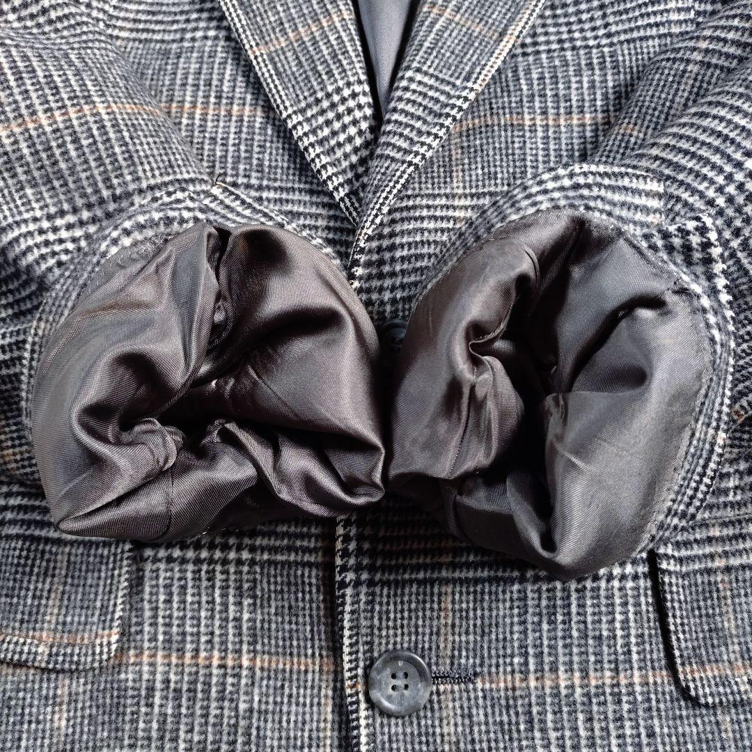 CAMEL 100%　テーラードジャケット　USA製　千鳥格子　L相当　グレー系