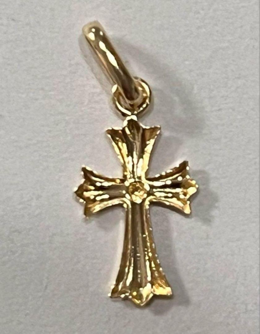 K18 クロス 18K ネックレス トップ 刻印 18金 18KYG