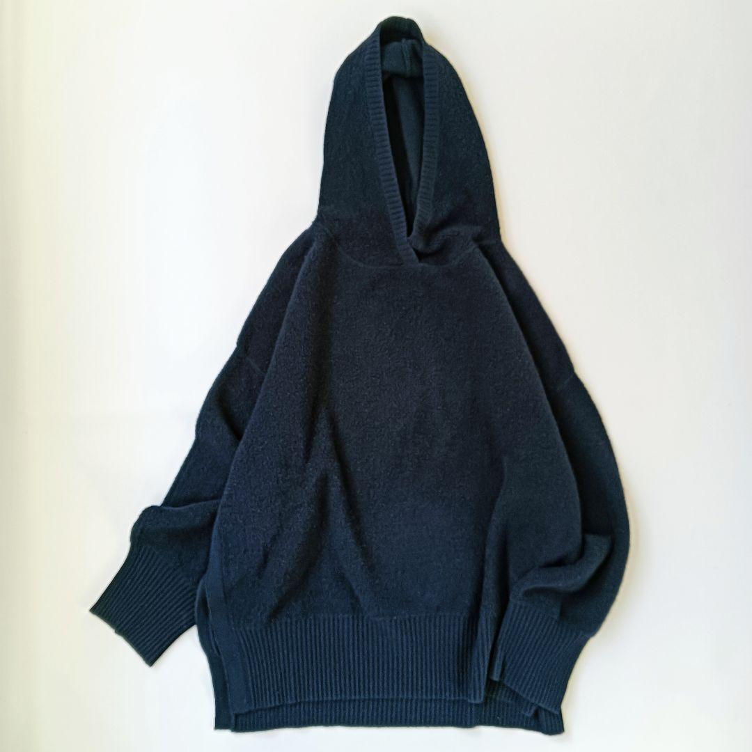 美品✨《アドーア》ウールパイルリバーシブルニットフーデ 洗える ゆったり 長袖