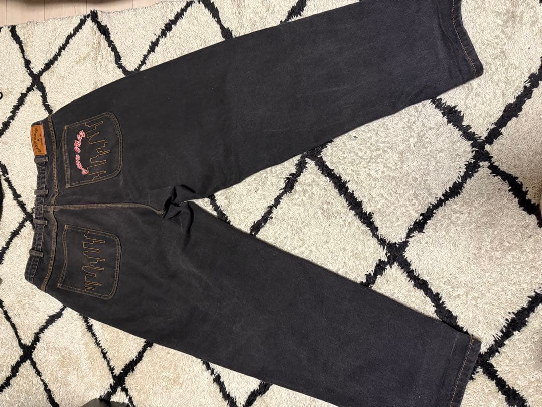 パンツ CASH ONLY BAGGY DENIM JEANS WASHED BLACK