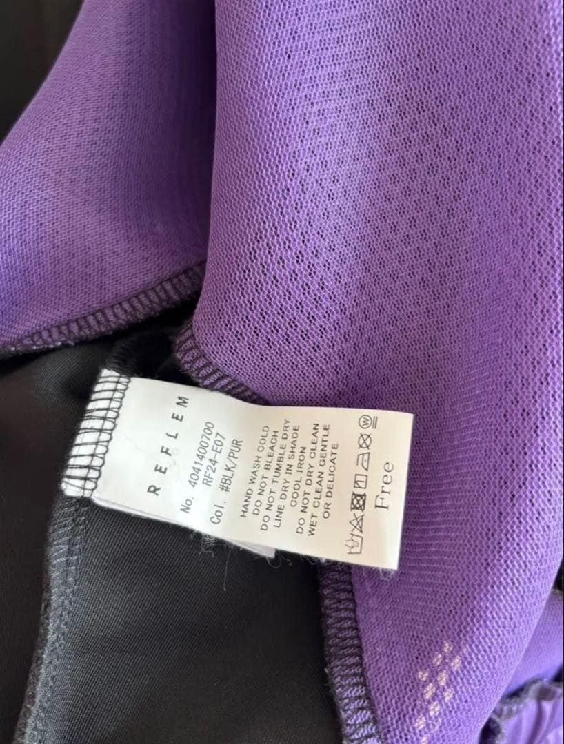 【REFLEM】レフレムメッシュ切替ハイネックジャージパーカー(黒/紫)