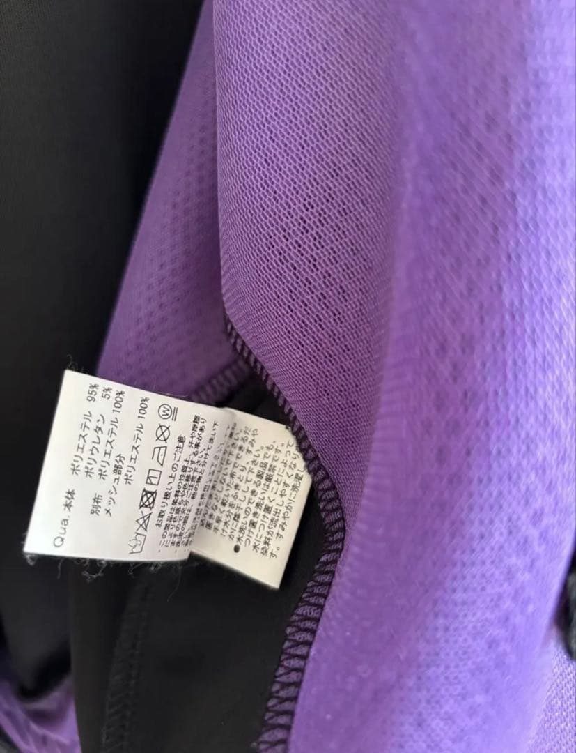 【REFLEM】レフレムメッシュ切替ハイネックジャージパーカー(黒/紫)