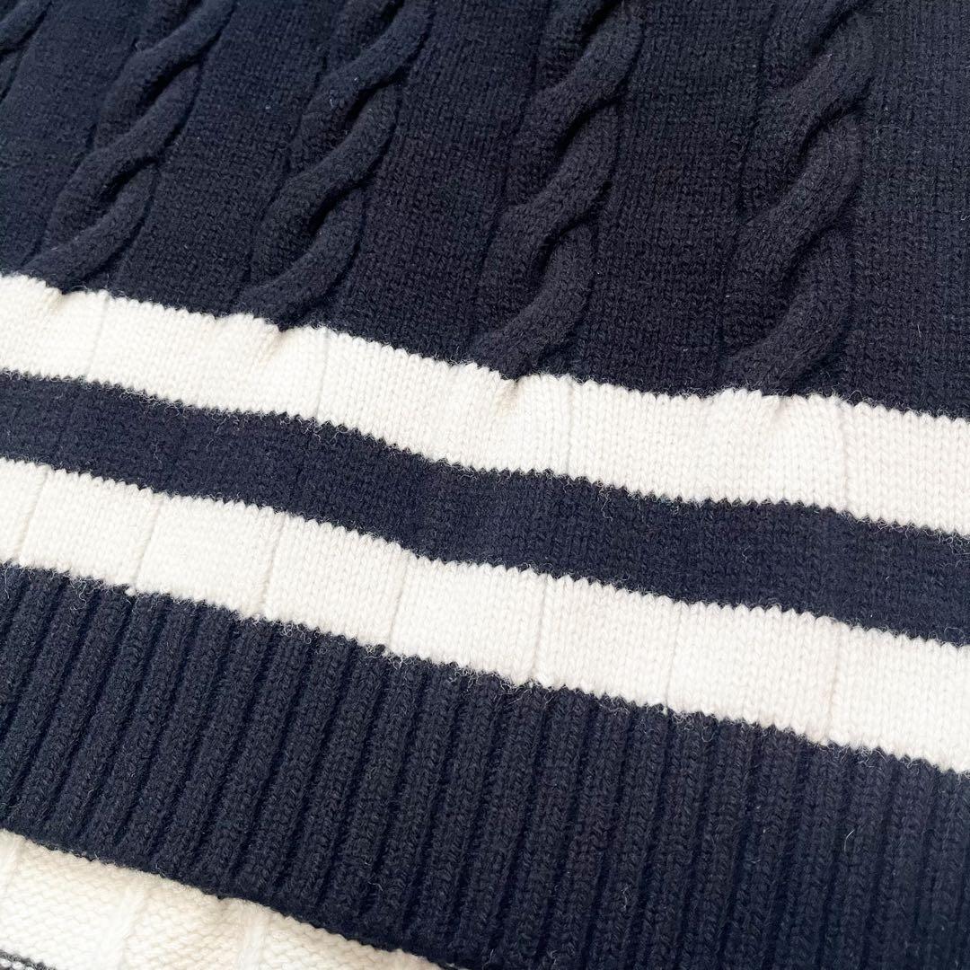 25年 ルフィル ポンチョ ウールミドルゲージケーブルニット フード ブラック