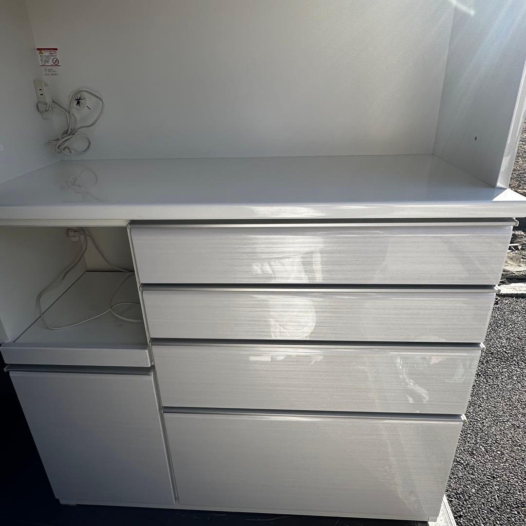 松田家具 キッチンボード 食器棚 幅117.5cm ソフトクローズ