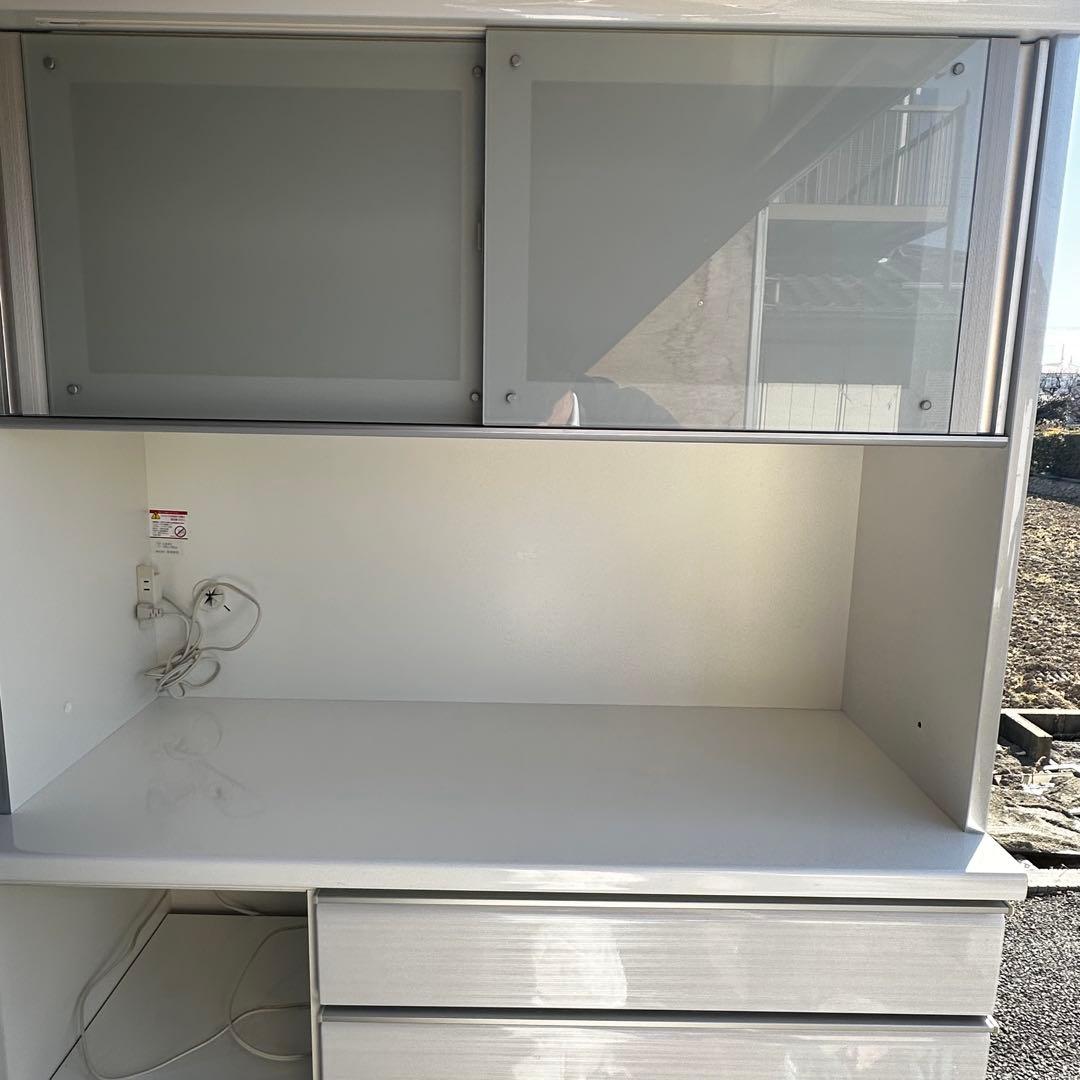 松田家具 キッチンボード 食器棚 幅117.5cm ソフトクローズ