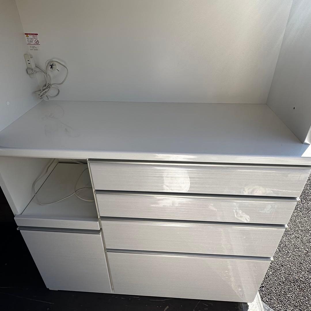 松田家具 キッチンボード 食器棚 幅117.5cm ソフトクローズ