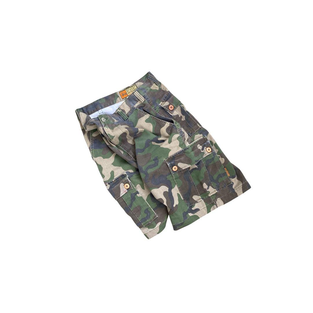 パンツ 1990s old stussy wood camo cargo shorts