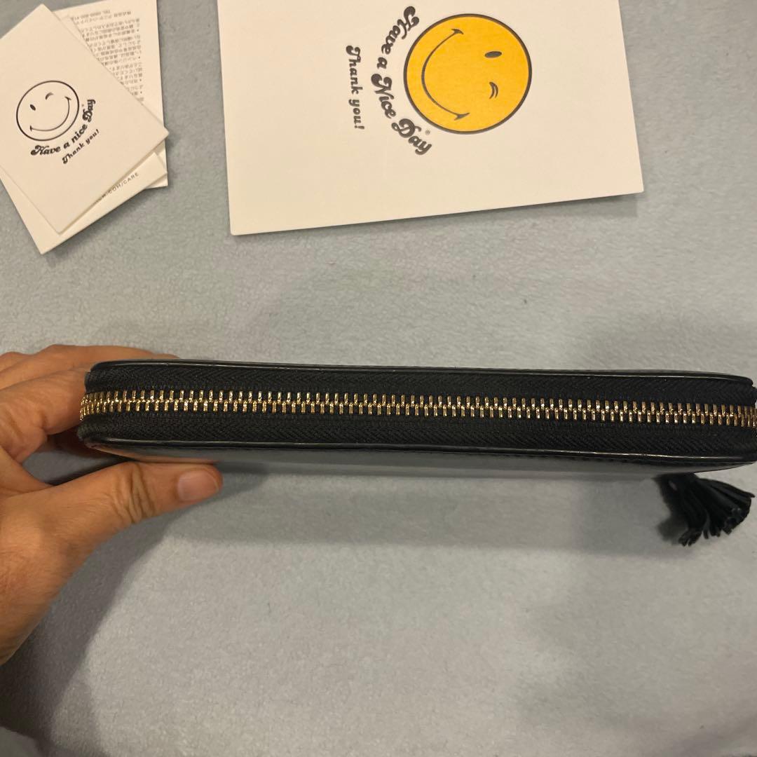 Masa3693　アニアハインドマーチ　長財布　スマイリー　ブラック