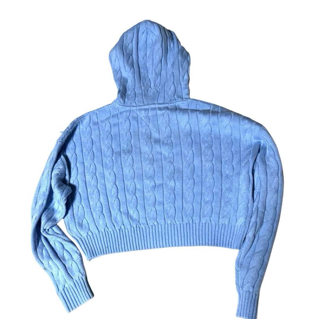 美品⭐️ トミーヒルフィガー  JEANS ニット パーカー 水色 S