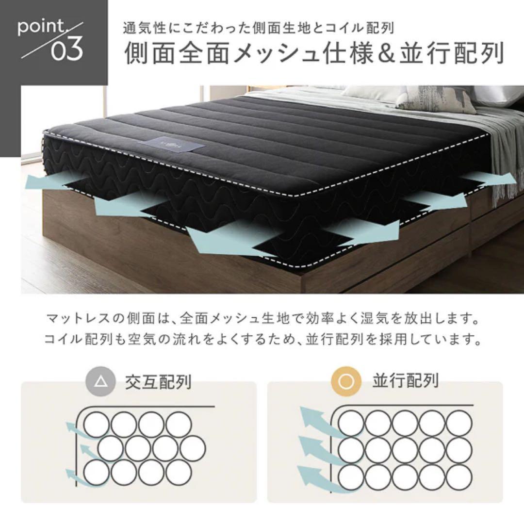 【在庫一掃】 Rasik日本製ポケットコイル マットレス 厚み23cm