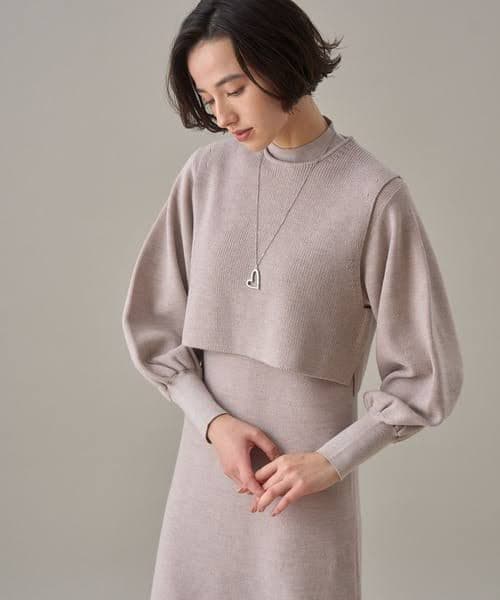 ANAYI　アナイ メリノウール アンサンブルニットワンピース