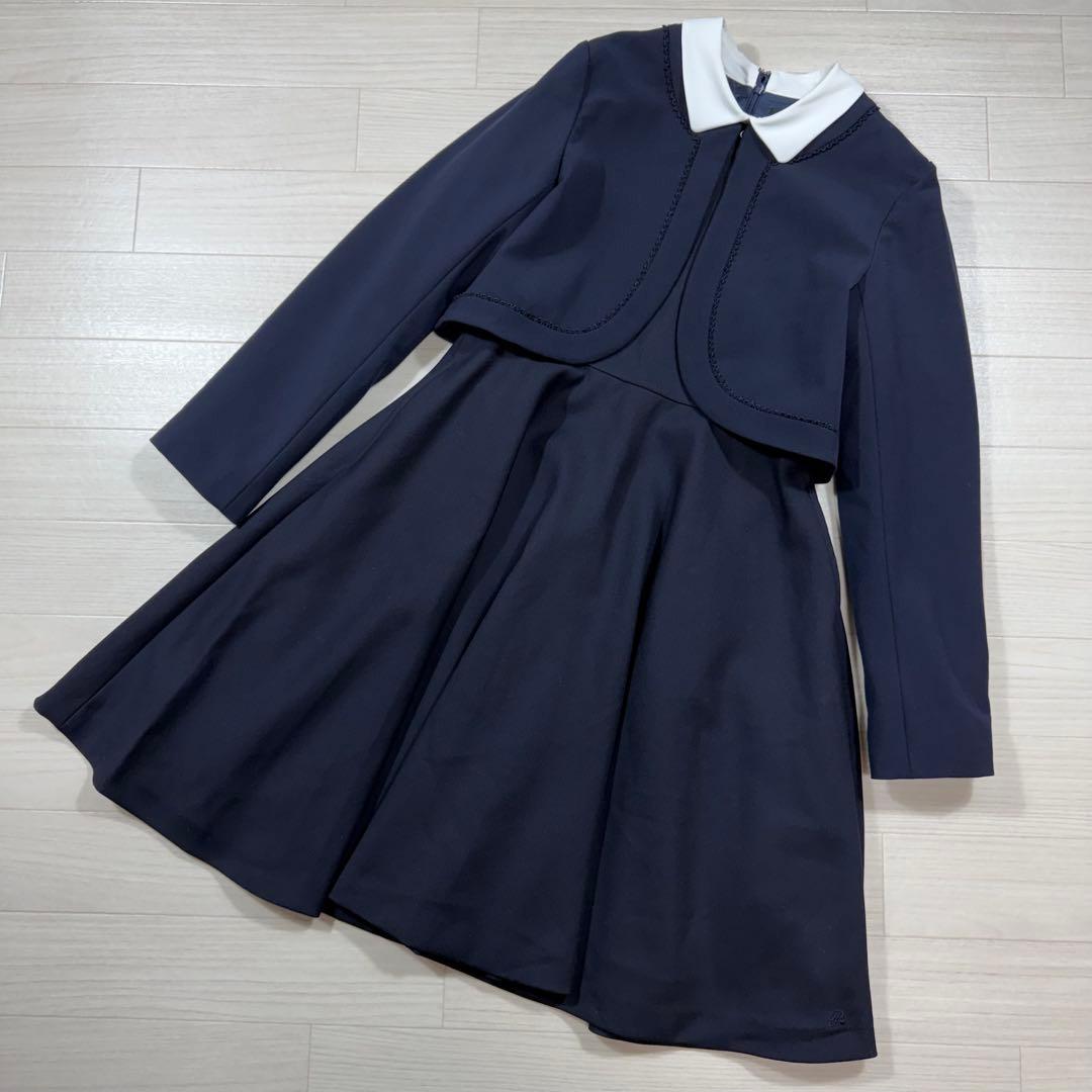 極美品 ポンポネットジュニア L 160 お受験 入学 卒服 ボレロ ワンピース
