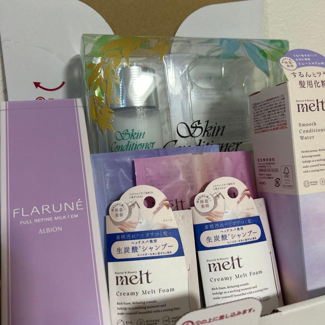 新品：アルビオン/フラルネ•乳液とスキコン＆melt /髪の化粧水＆サンプル各種