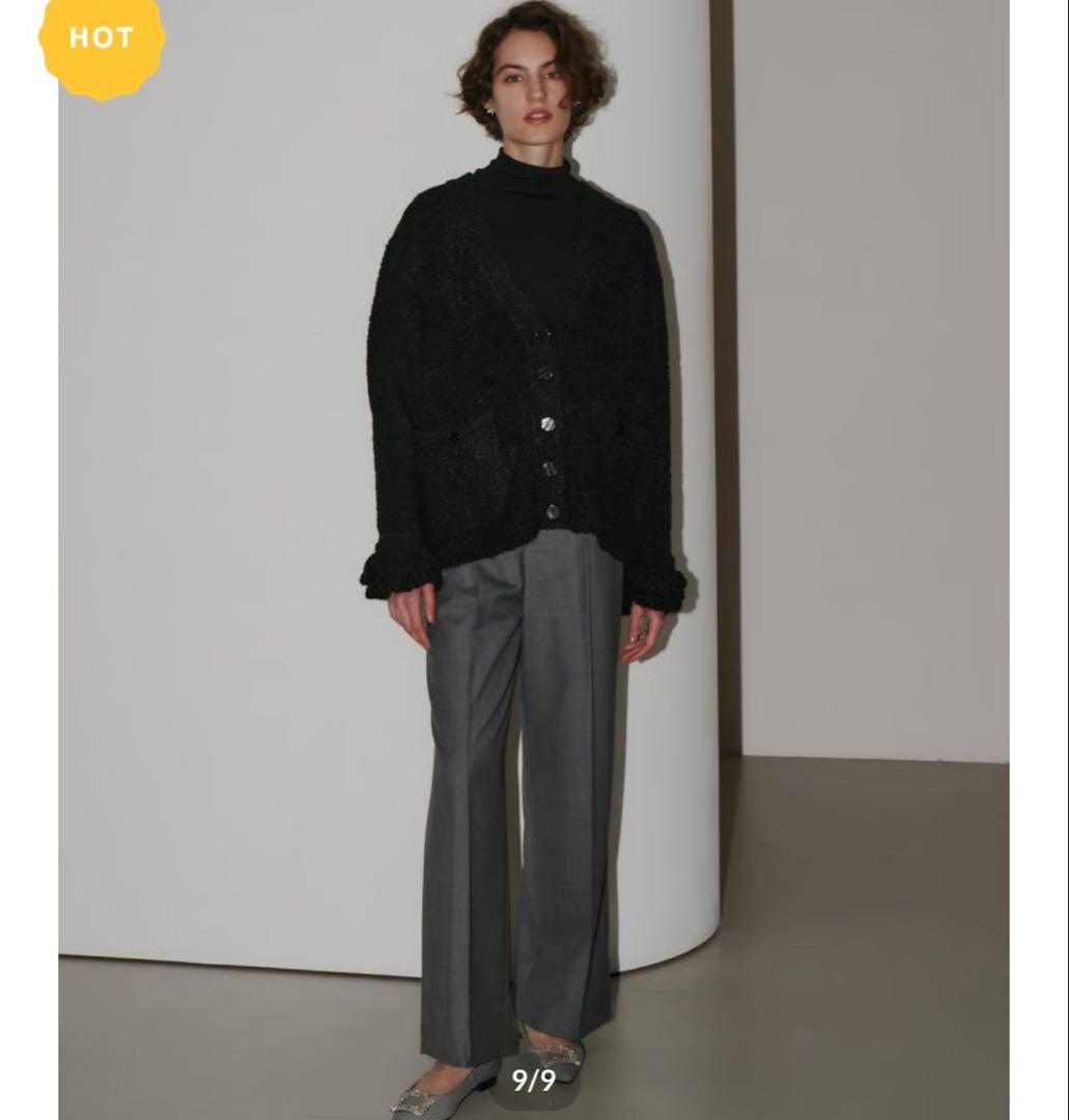 OHGA ブラック ニットカーディガン 長袖