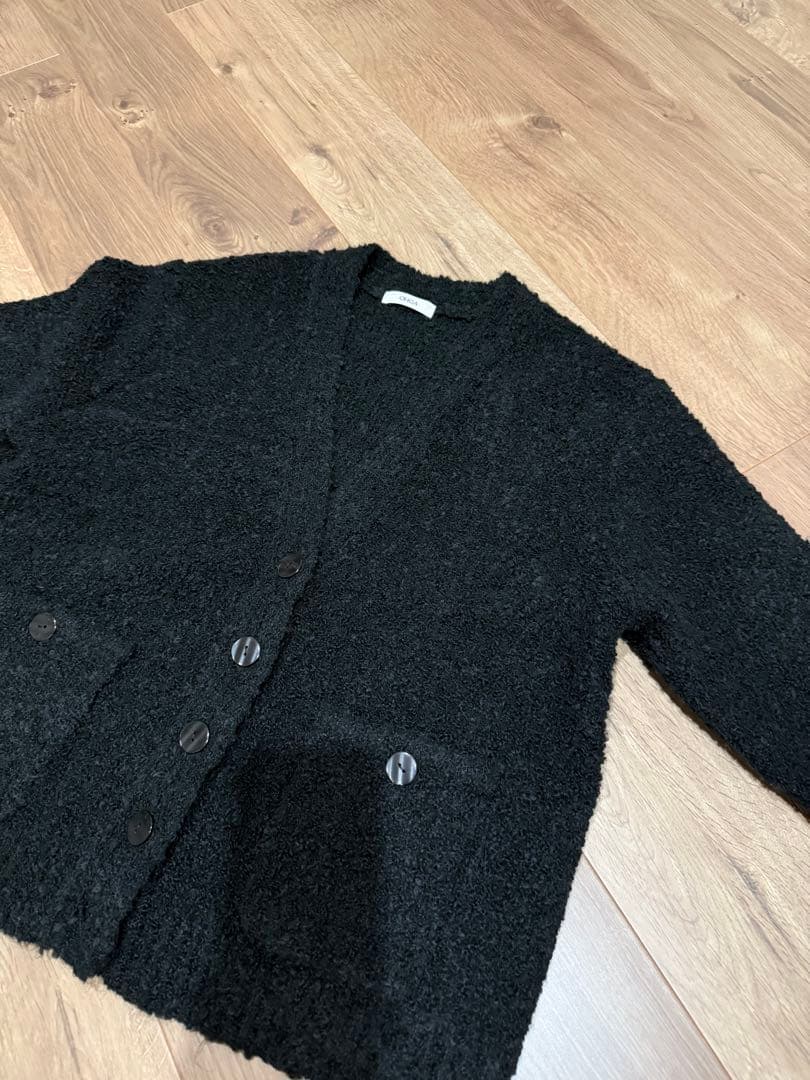 OHGA ブラック ニットカーディガン 長袖