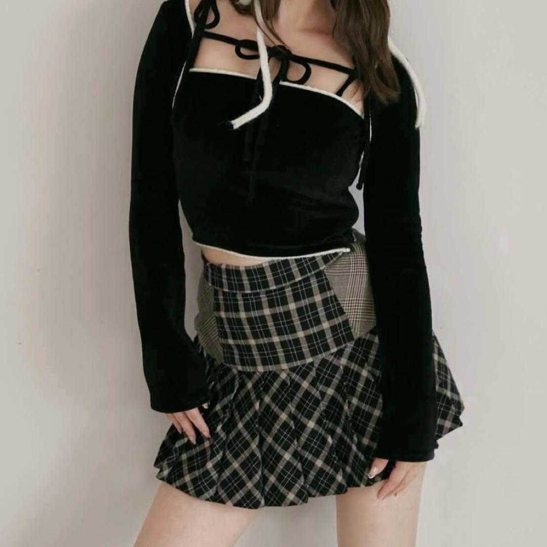 スカート ANDMARY Coco check pleats skirt M