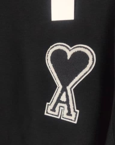 Ami Paris 黒 ハート クルーネックトレーナー L