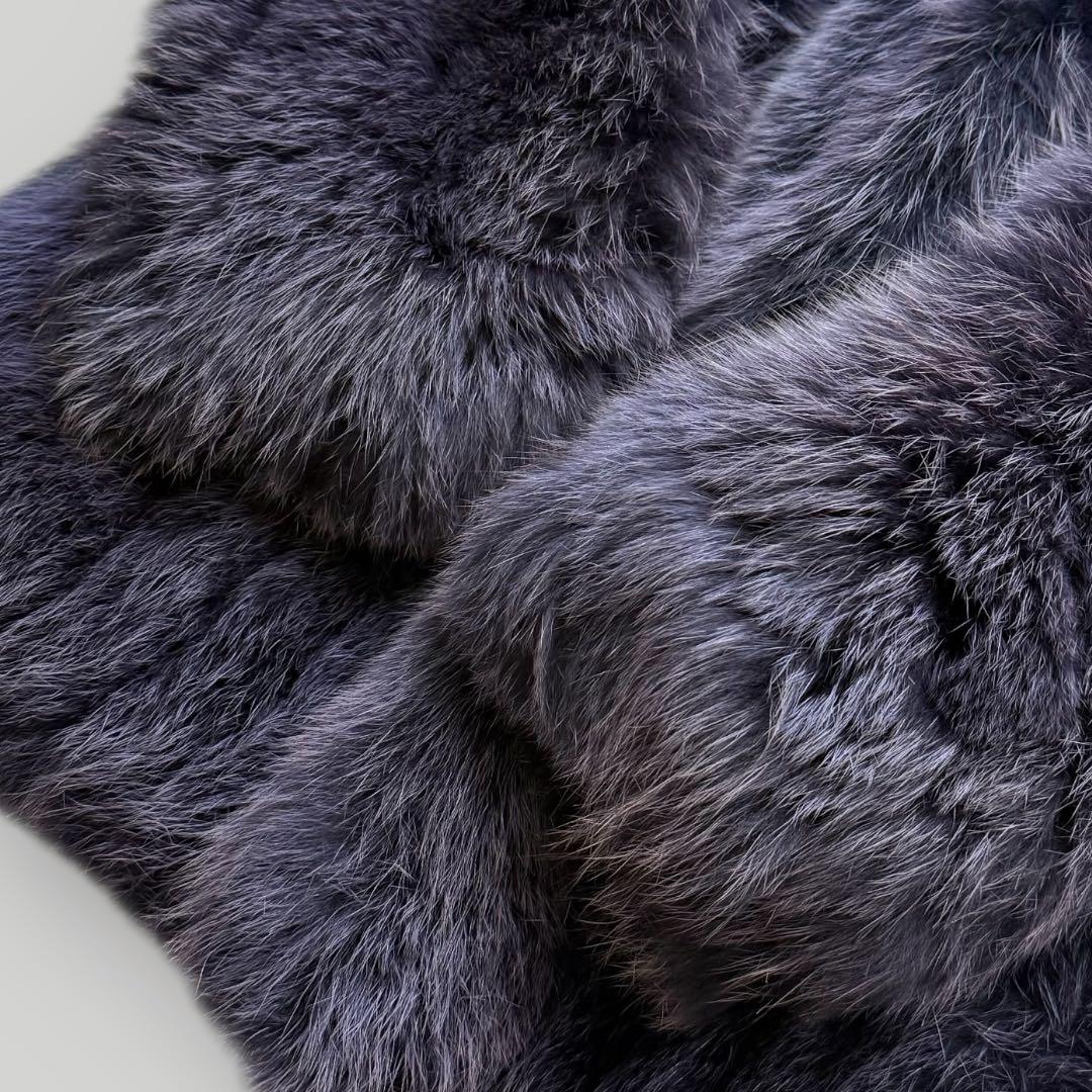 本毛皮☆SAGA FOX カラーフォックス パープル 染め ファーコート 13号