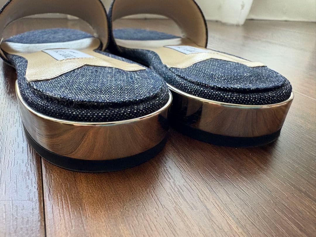 【h111e】 極美品✨ジミーチュウ ミュール36.5 デニム