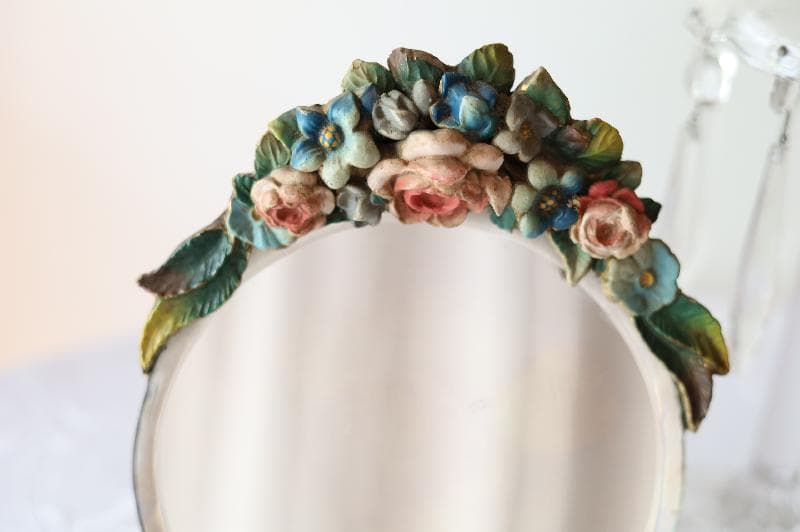 アンティーク　バーボラミラー