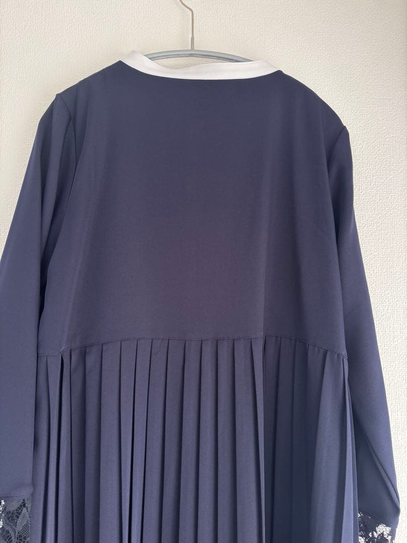 maison echelle(メゾンエシェル)レースドッキングプリーツワンピース