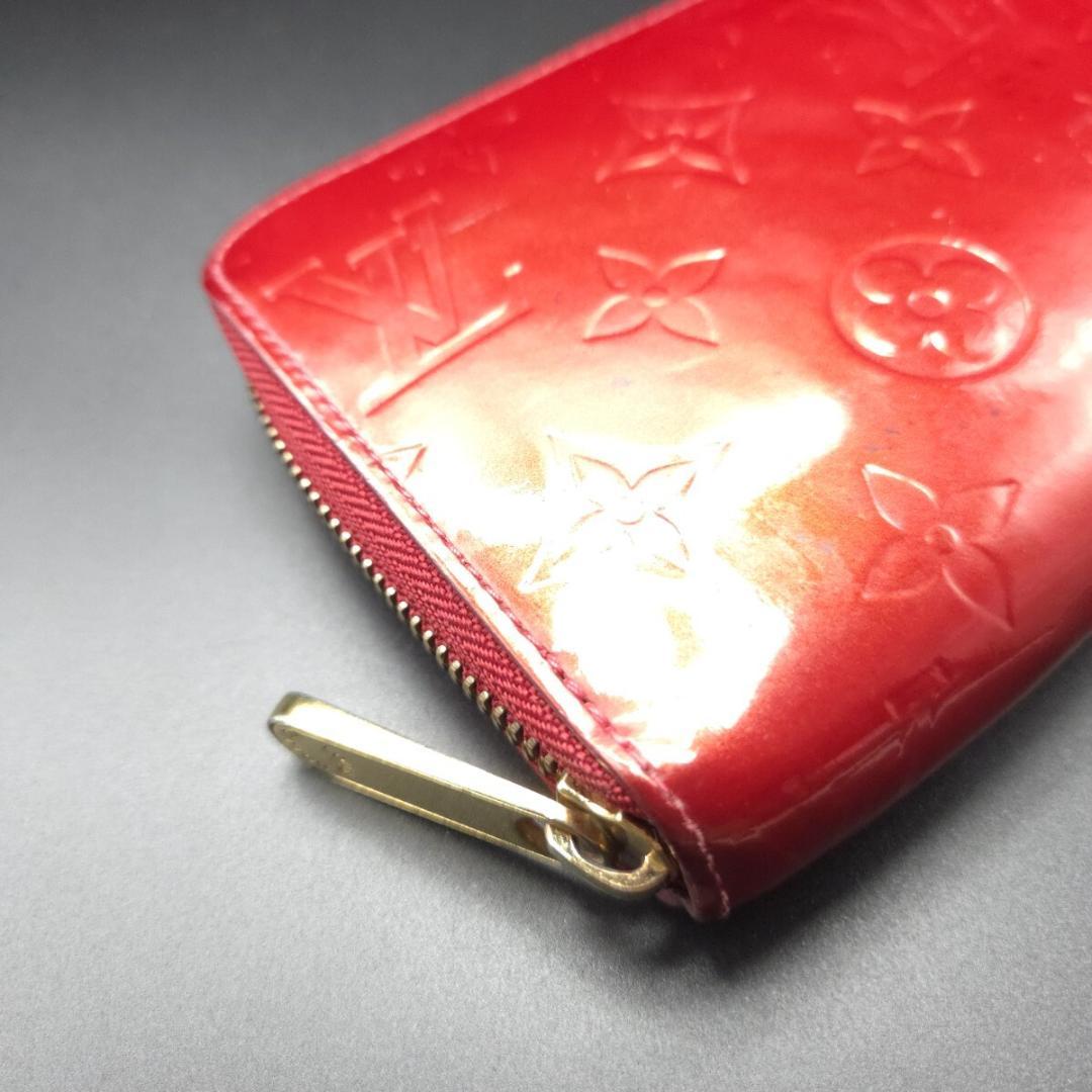 ルイヴィトン ヴェルニ ジッピーウォレット 長財布 モノグラム エナメル レッド