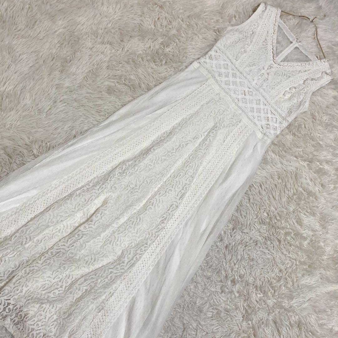 GRACE CONTINENTAL チュールレースワンピース ホワイト F 清楚