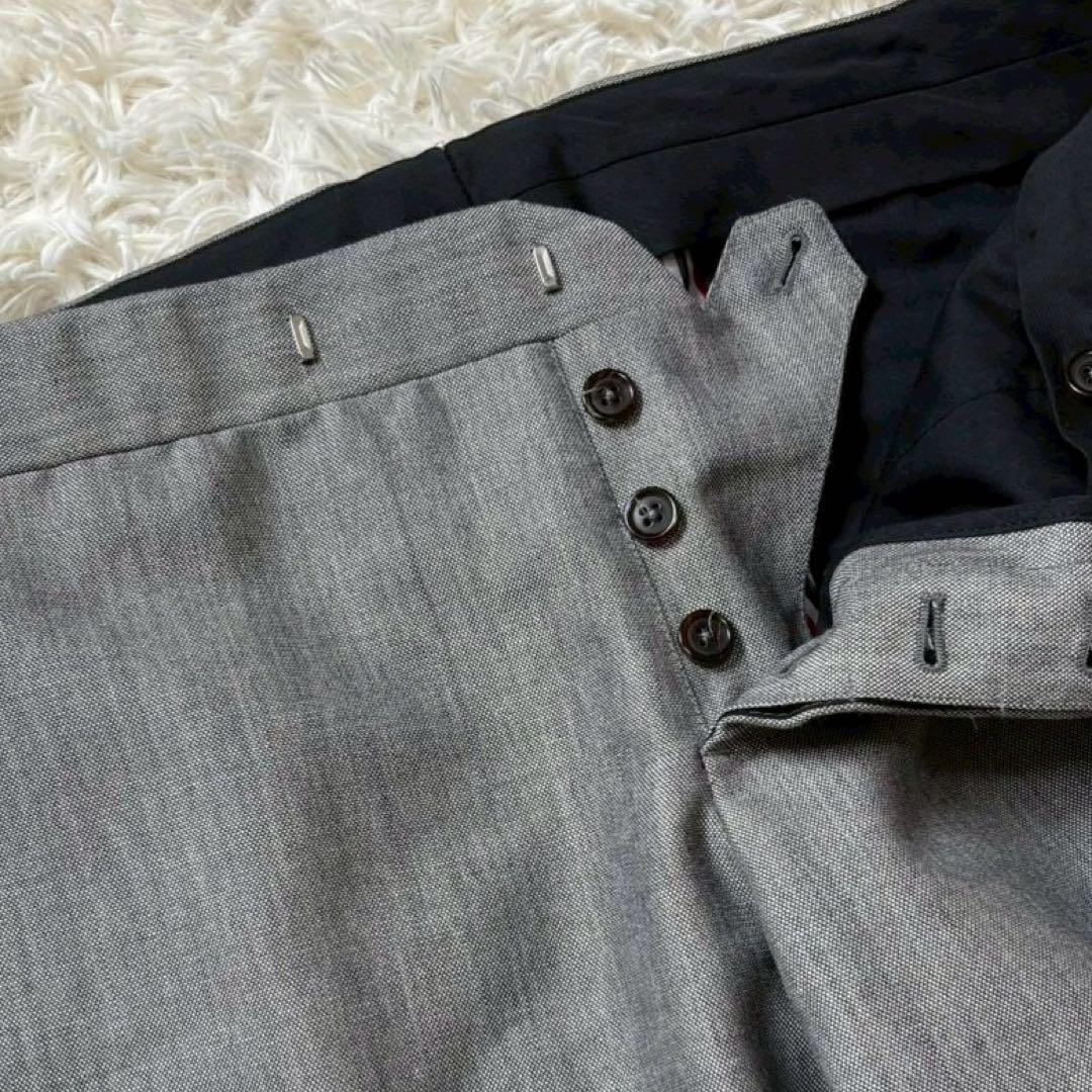 未使用級　トムブラウン　高級　ウールモヘヤ　スラックス　トリコロール　グレー　3