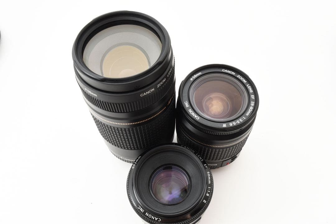 デジタル一眼レフカメラcanon kiss x10標準&望遠&単焦点レンズセット