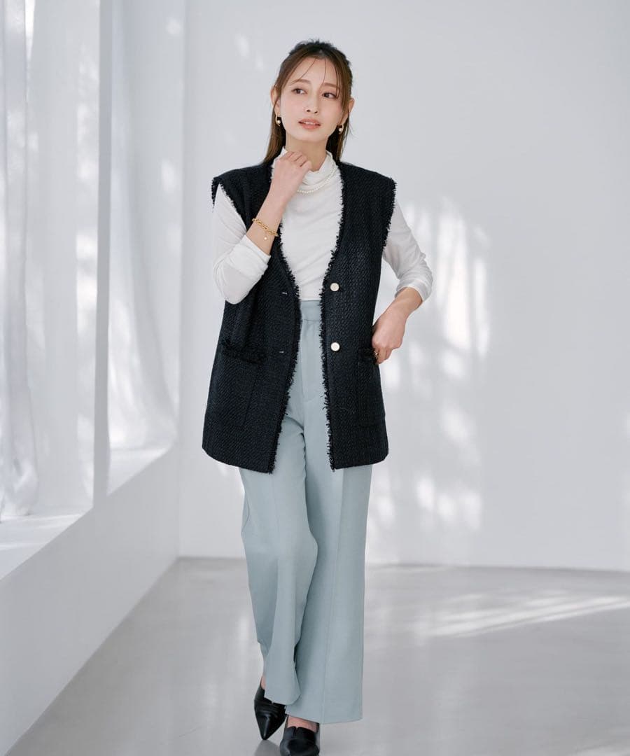 COHINA ミックスツイードジレ