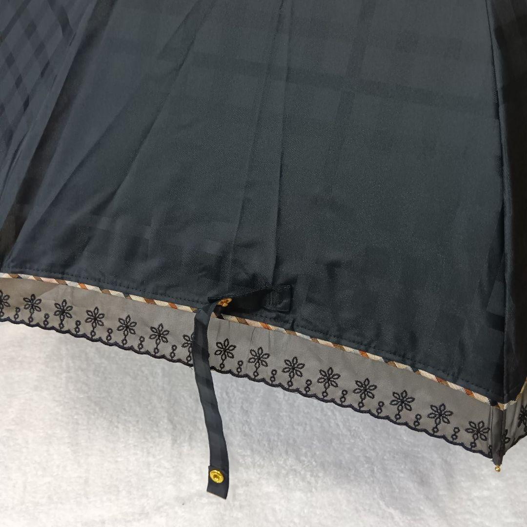 【新品未使用】DAKS 晴雨兼用日傘 ジャガードチェック ブラック 折りたたみ傘