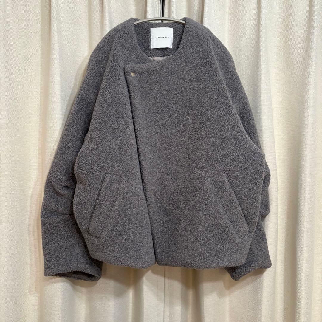 【週末限定価格】LAGUNAMOON ラグナムーン　ボアブルゾン　グレー