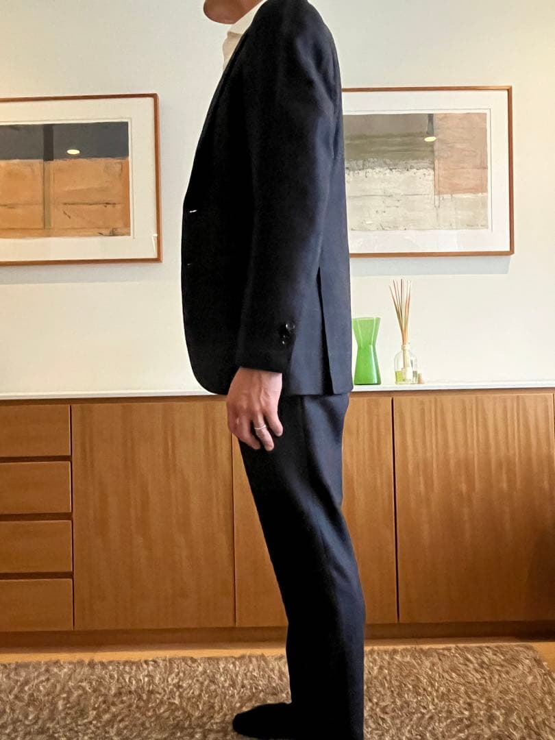 ビームスF★チャコールグレー スリムフィット ビジネススーツ