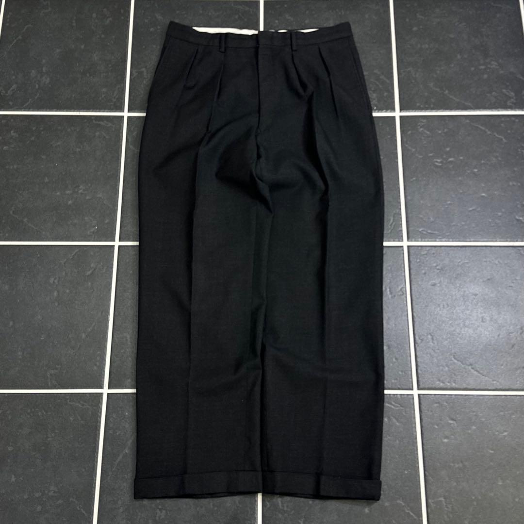 90s vintage 【ツータック　ワイドスラックス　極太　ギャバジン　レア】