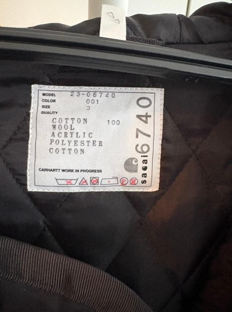 23AW sacai×Carhartt WIPシベリアンパーカー size3