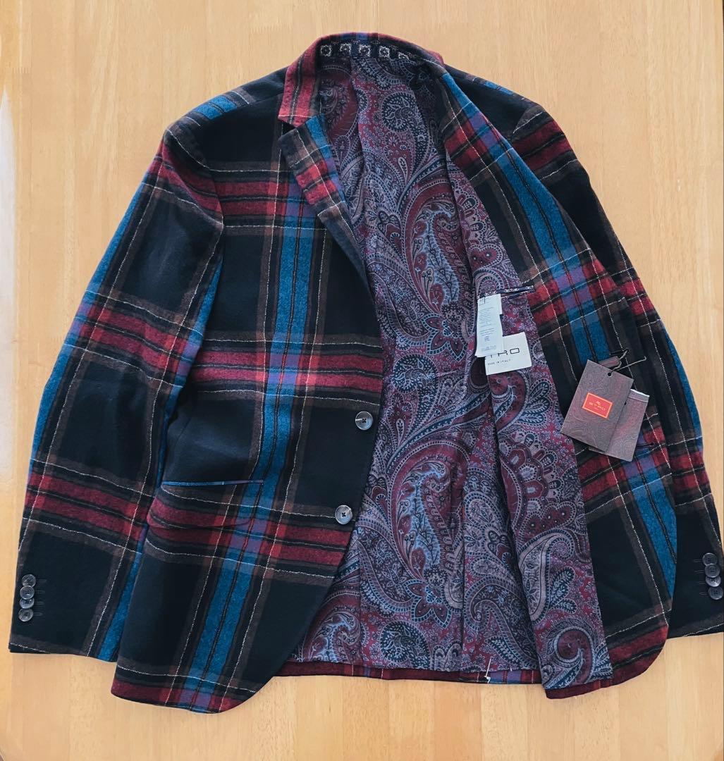 ETRO エトロ チェック柄 テーラードジャケット 48