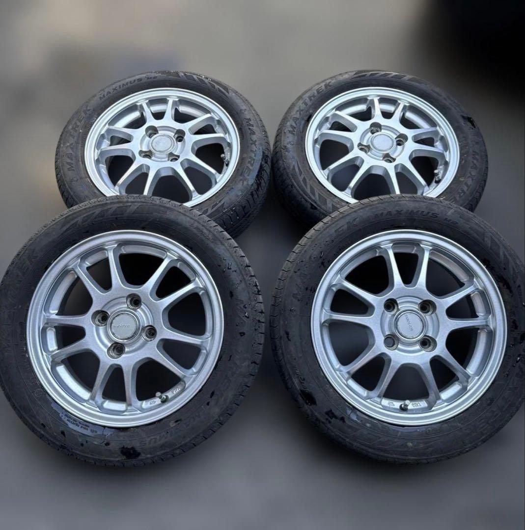 ②ボス サマータイヤ バリ溝 155/65R14 ホイール（A0414）