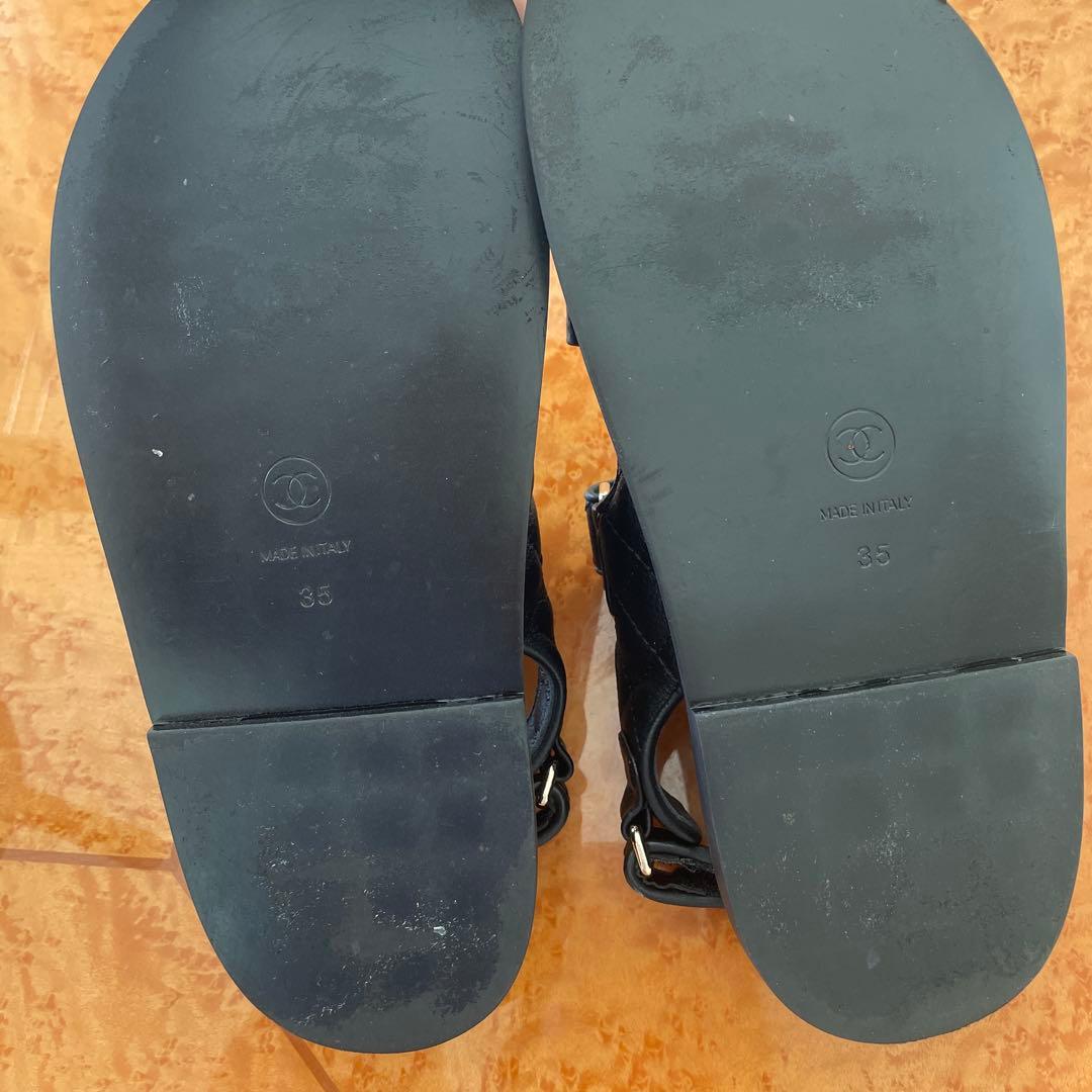 サンダル　黒　スポーツサンダル　シャネル