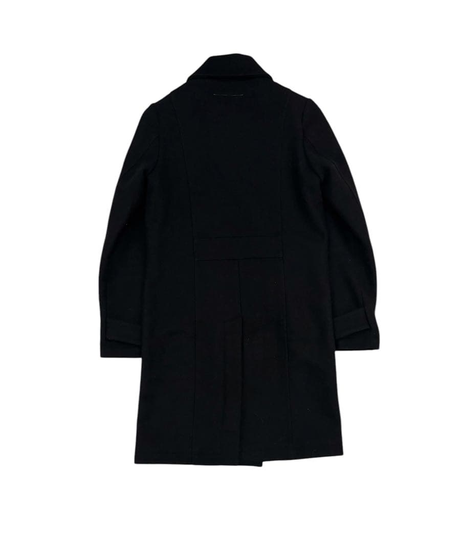 MM6 メルトンウールカーコート ブラック ポケット ファスナースリット 36