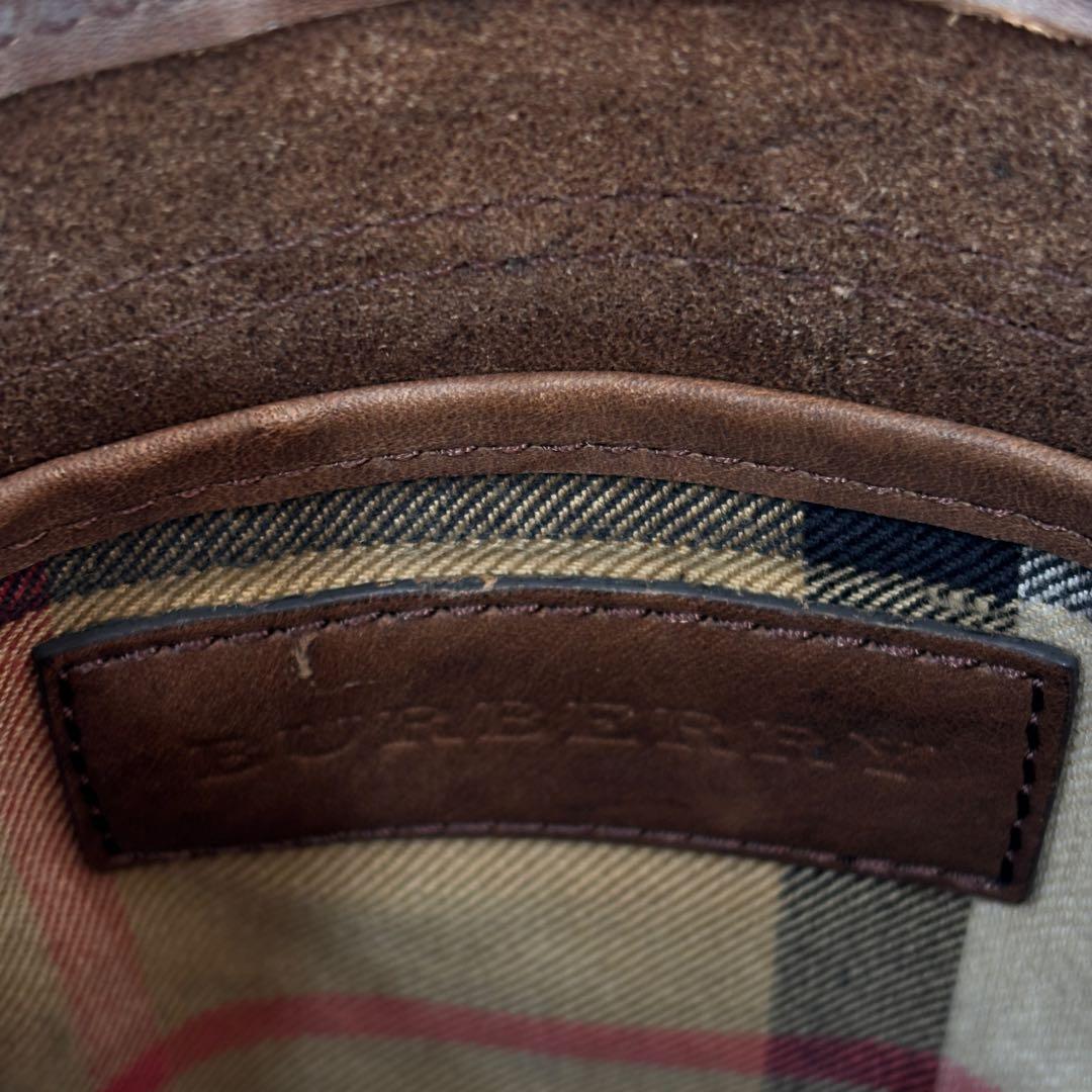 Burberry バーバリー　本革　ショルダーバッグ 茶 ヴィンテージ　レザー