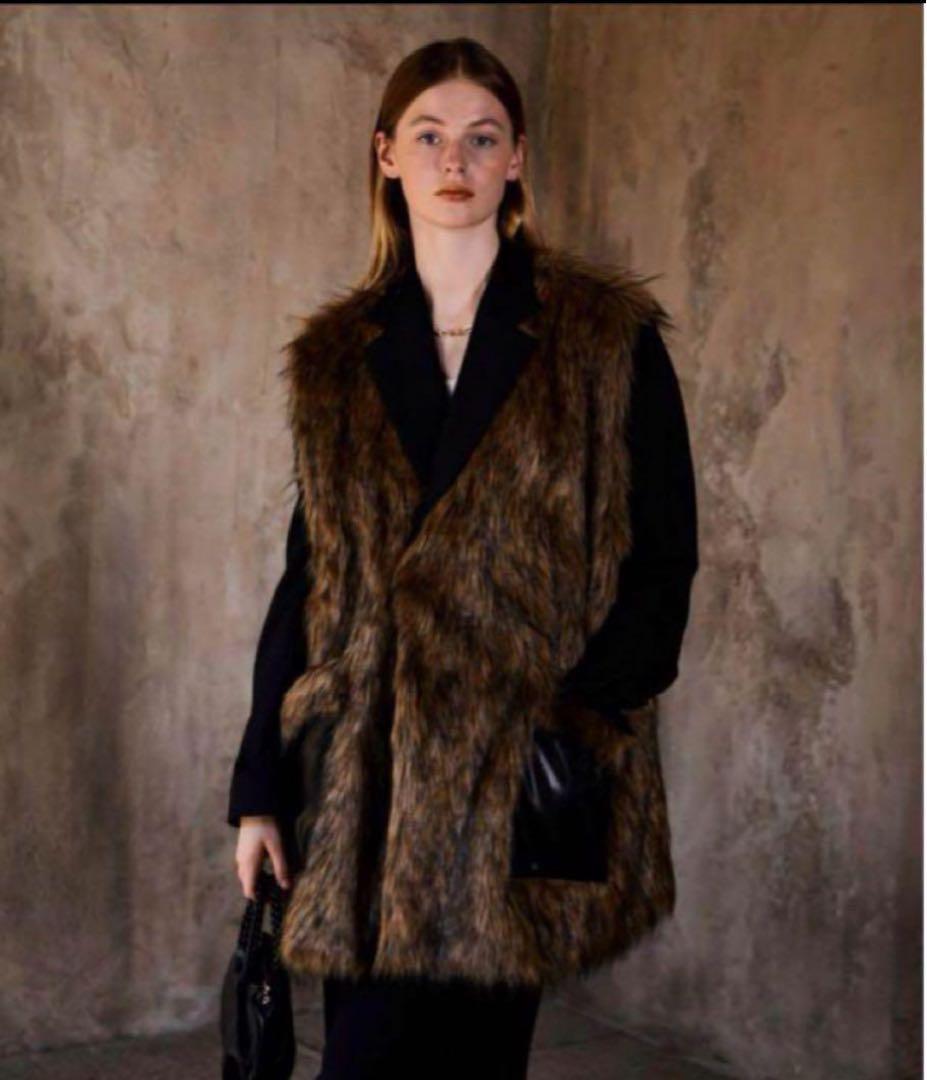 新品 seyto フェイクファー ロングベスト ノースリーブ 値下げ⭕️