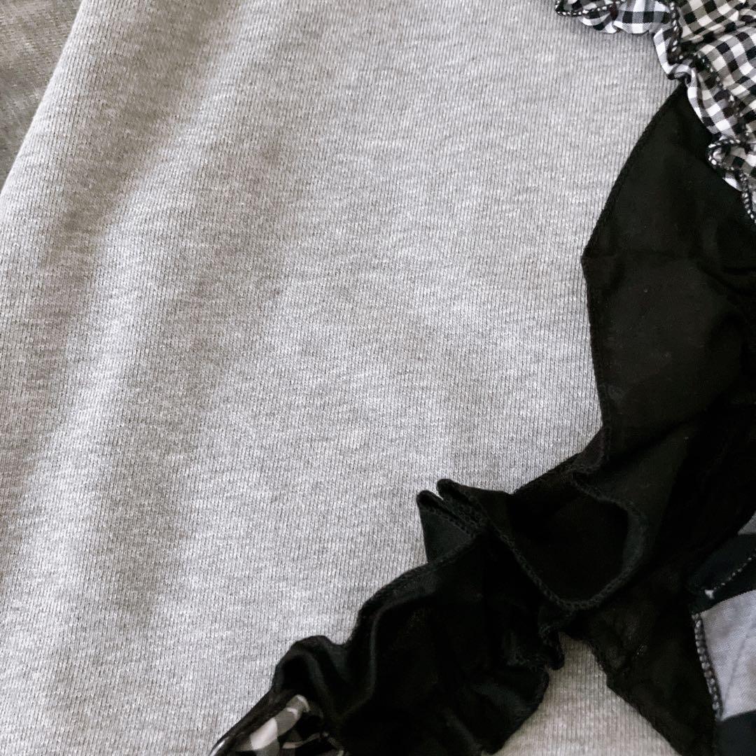 BEAMS BOY TORI-TO 別注 リボン スウェット シャツ グレー