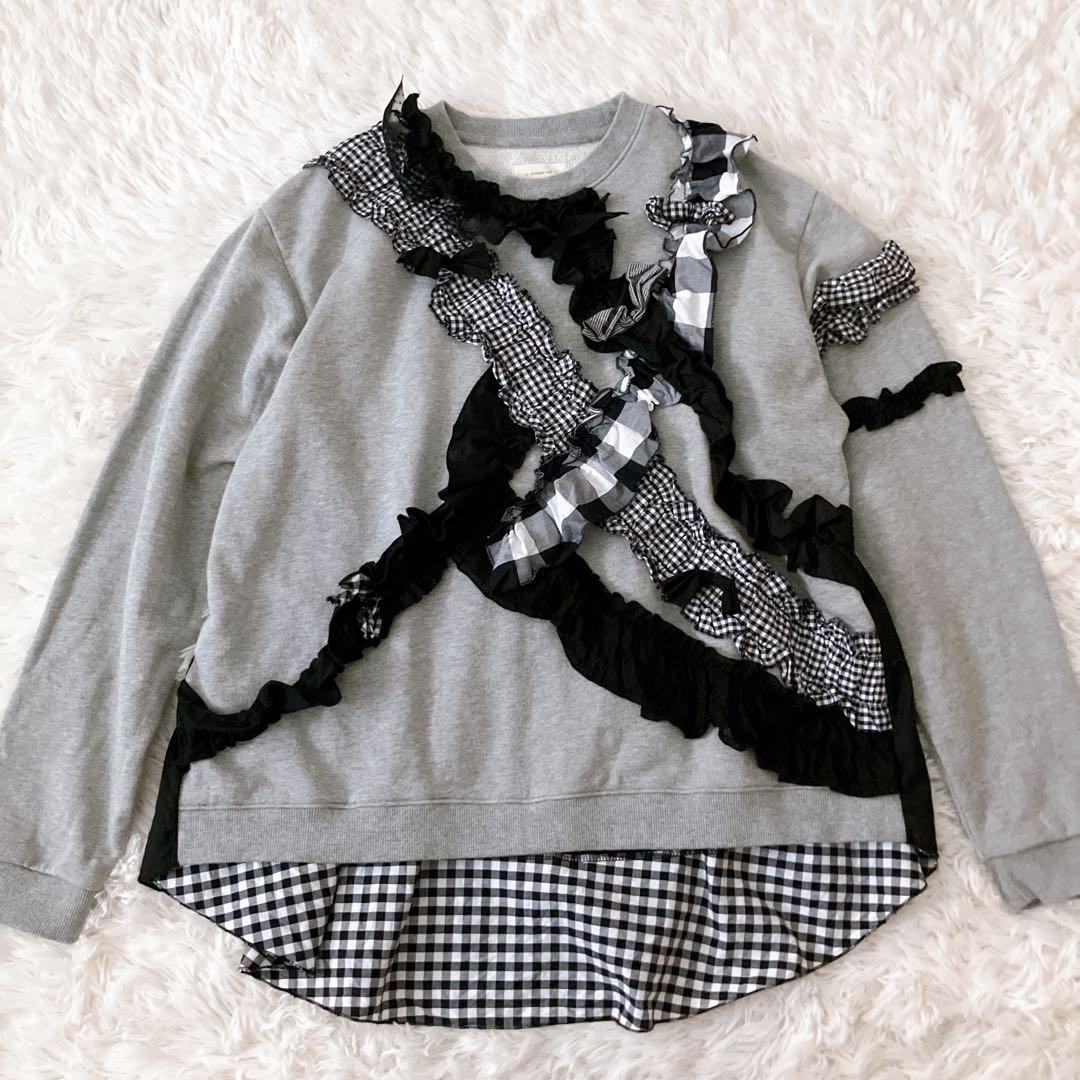 BEAMS BOY TORI-TO 別注 リボン スウェット シャツ グレー