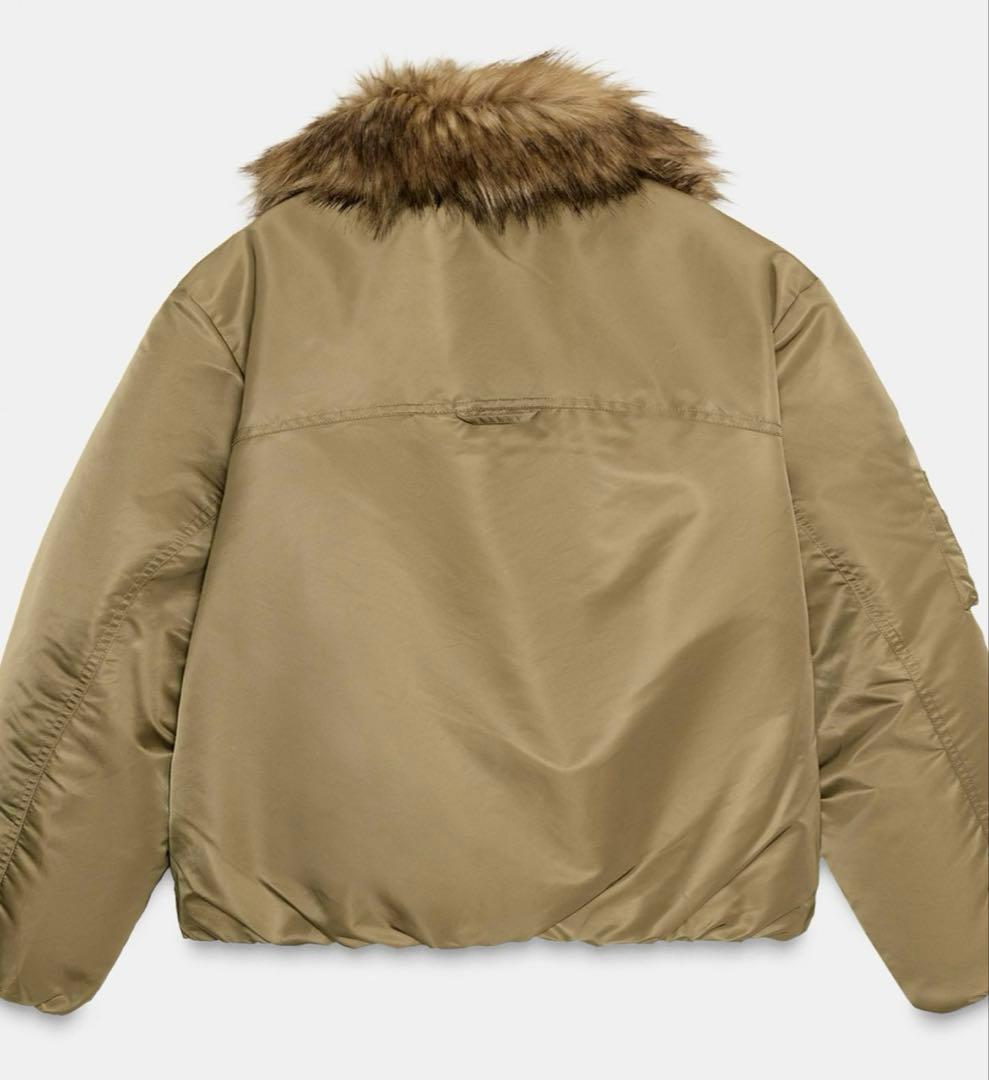 ZARA ザラ　フェイクファー襟ボンバージャケット　S