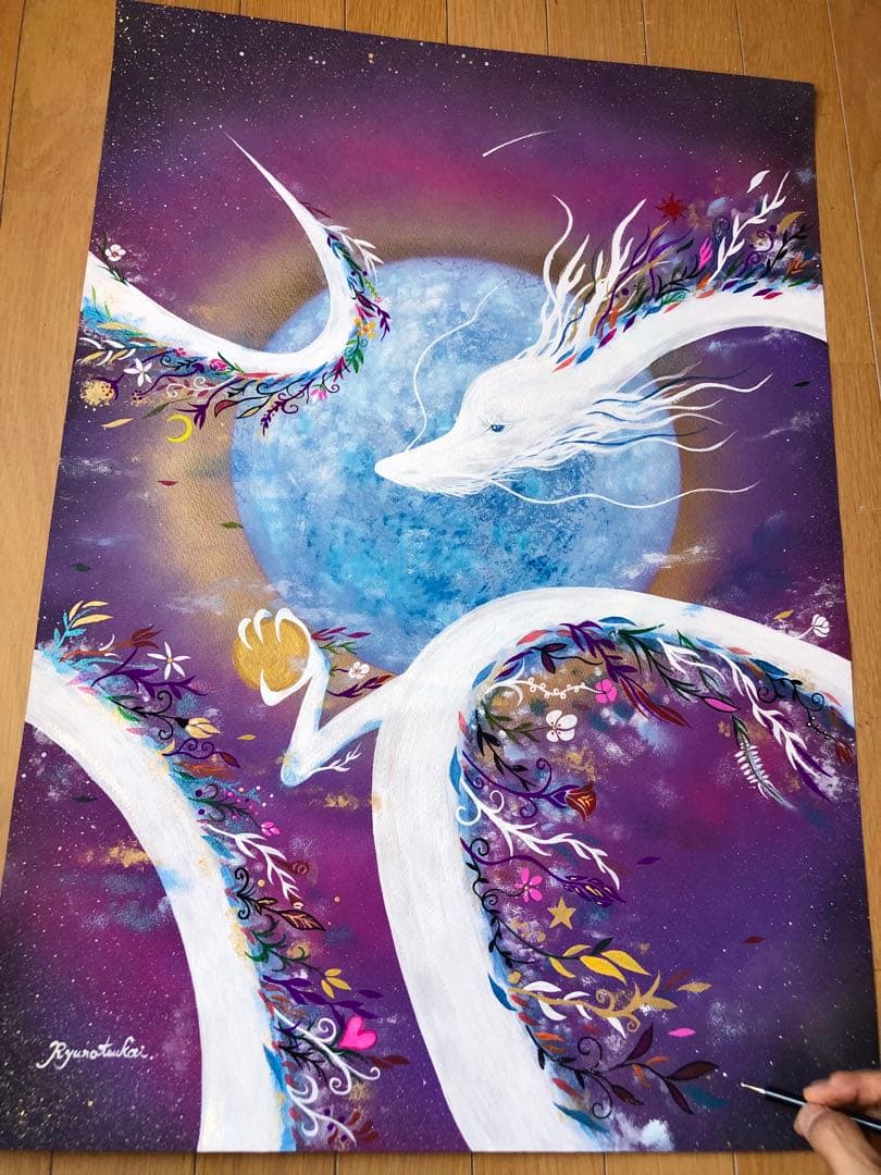 ありりん0703☆ 龍神 アート(額縁なし) 開運絵画 龍ノツカイ