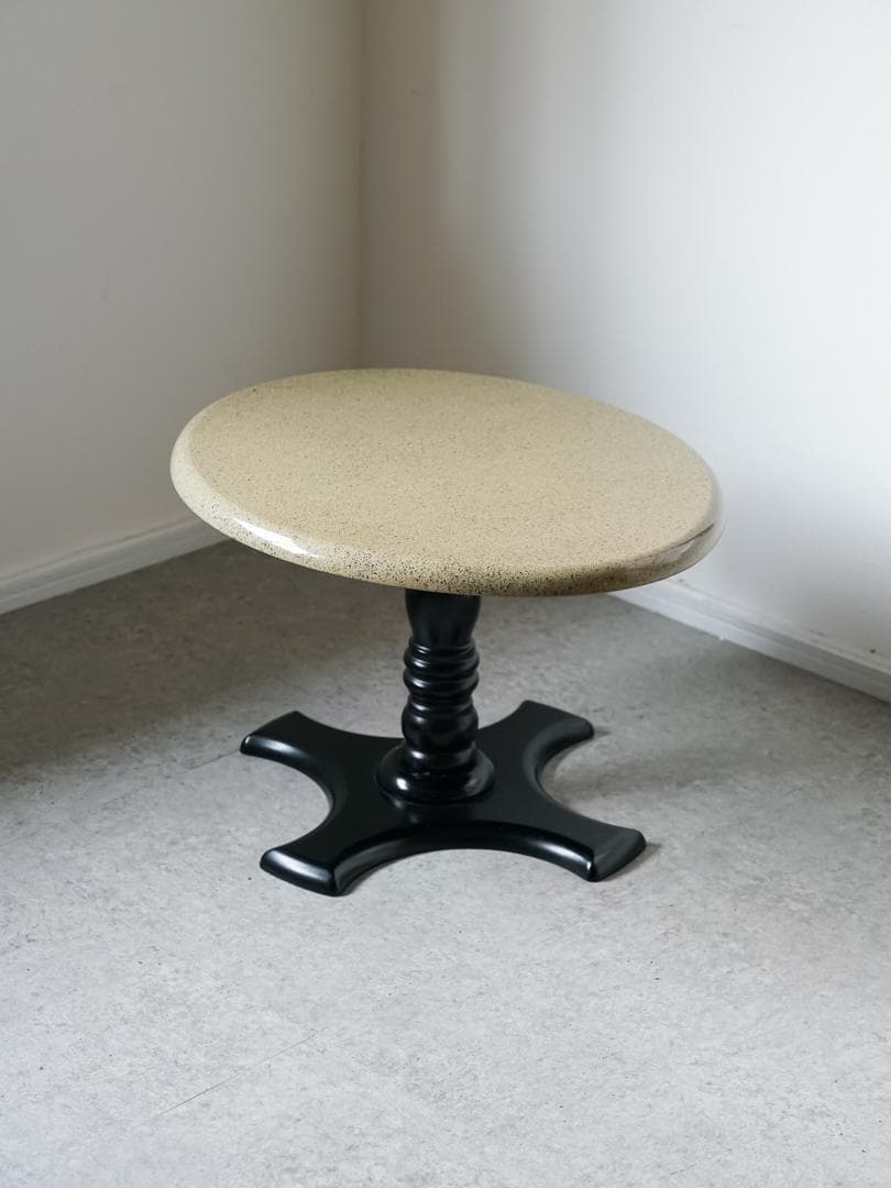 vintage ラウンド サイドテーブル テラゾー調　モダン 昭和レトロ