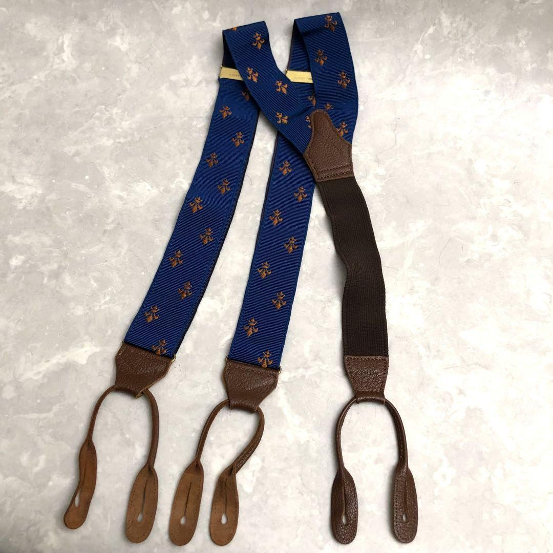 ★美品★ THURSTON サスペンダー 青 オレンジ ブレイシーズ