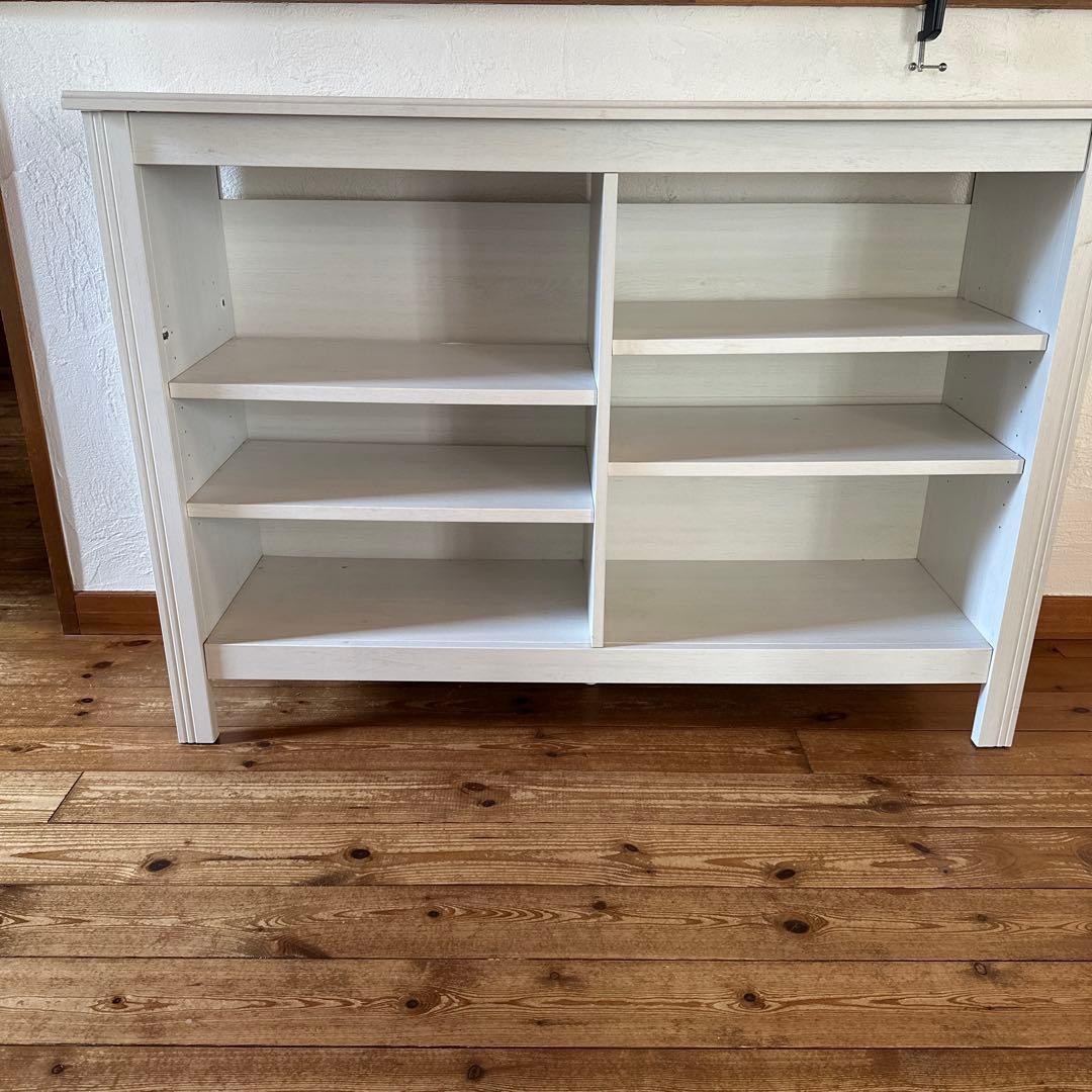 【お値下げ】ホワイト 木製オープンシェルフ 4段