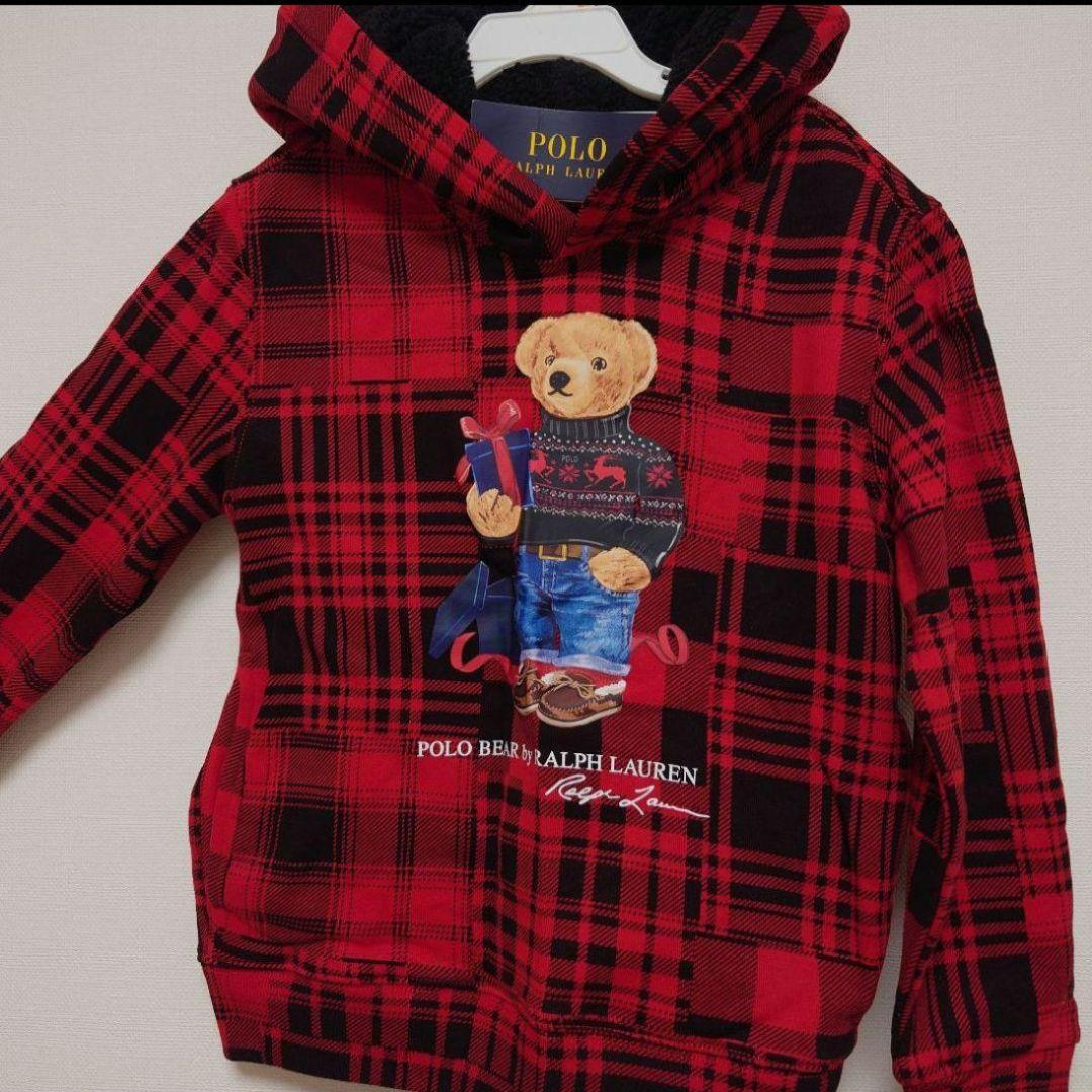 ラルフローレン　ポロベア トレーナー　130サイズ 赤黒チェック